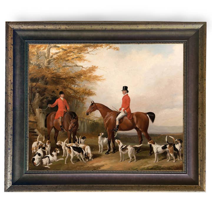 Madison Bay Co. - Historical Home Decor Reproductions - Wholesale Art Print - The Meeting Fox Hunt Scene Vintage Painting Print on Canvas43