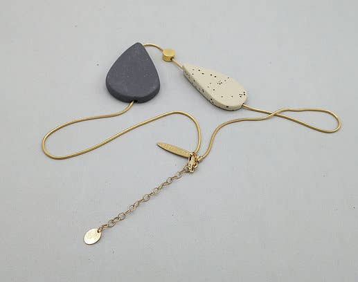 Cerámics & co - Wholesale Halskettinghanger - Ketting „Duo Gres”, Designer ketting, keramische ketting.4