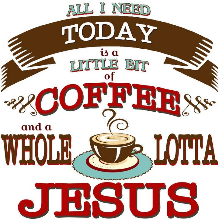 Coffee & Jesus, torchon de cuisine inspirant pour la vente par Distinctive Design Wholesale