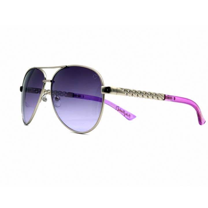 RubyRocks Aviator Argento con Punte Viola e lente per la vendita all'ingrosso da parte di East Village