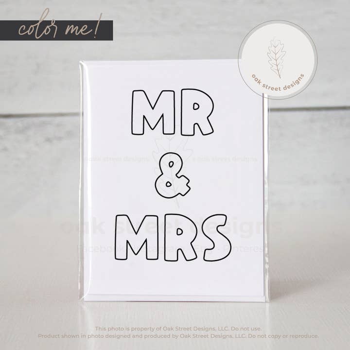 Mr & Mrs Lykønskningskort for engroshandel hos Oak Street Designs