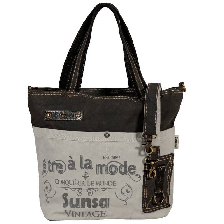 Sunsa Dame grand sac à main vintage en toile sac à bandoulière pour la vente par Sunsa