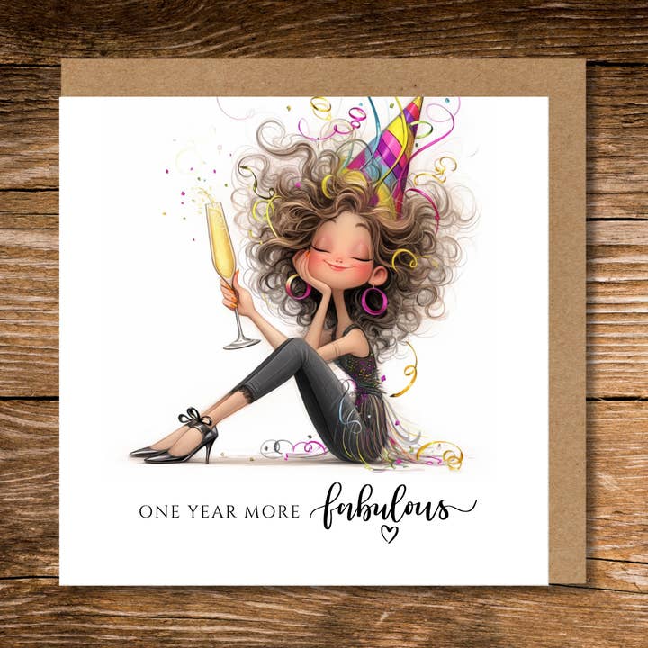 Elegant ladies Birthday Card for wholesale by Country Rose Norfolk