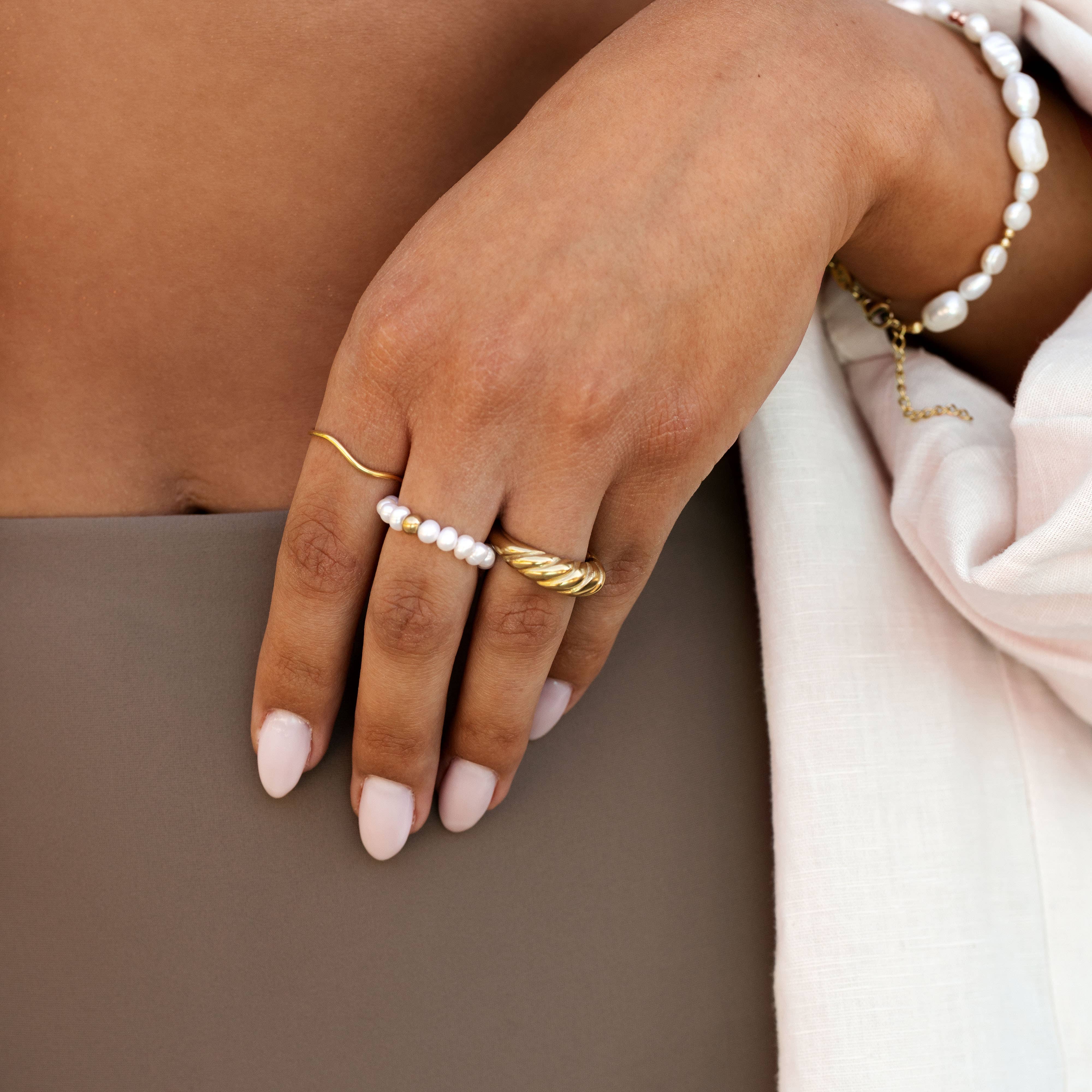 Schmuckkollektiv GmbH - Vendita all'ingrosso Anello midi/a fascia - Anello per Asciugamano Oro1