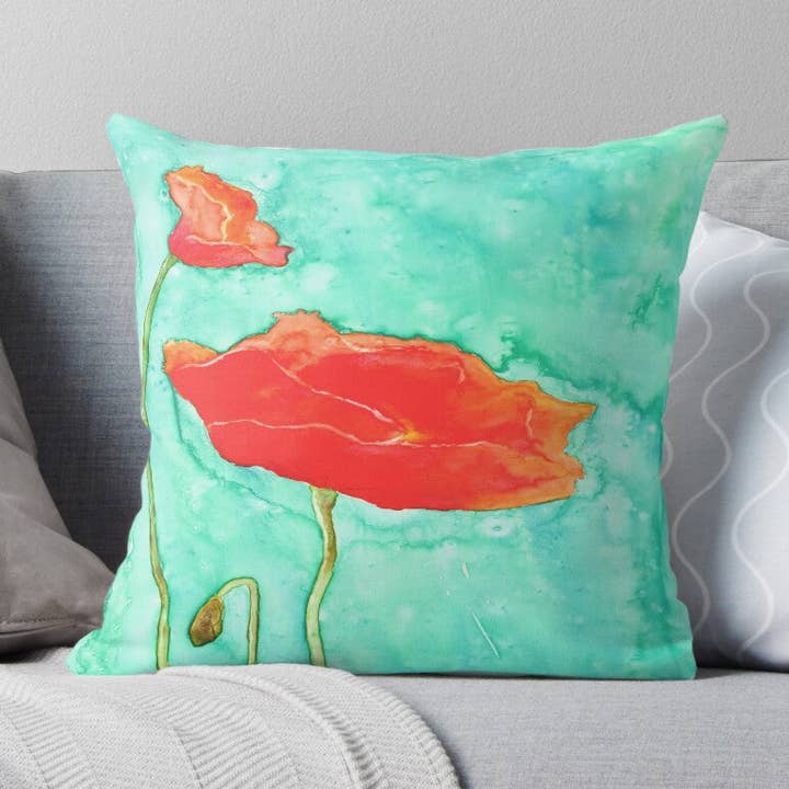 Poppy Trio Decorative Pillow Cover for wholesale by Brazen Design Studio