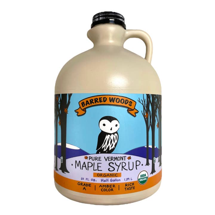 Barred Woods Maple - Wholesale Maple Syrup - Pure Organic Vermont Maple Syrup - Half Gallon-Grade A Amber
