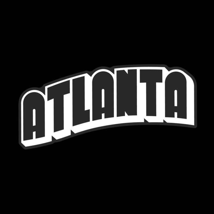 Autocollant Atlanta, blanc transparent pour la vente par Stuff Worldwide