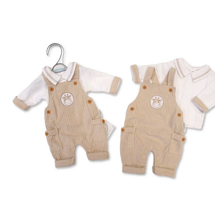 Premature Baby 2 pcs Dungaree Set - Giraffe for wholesale by Sheldon International