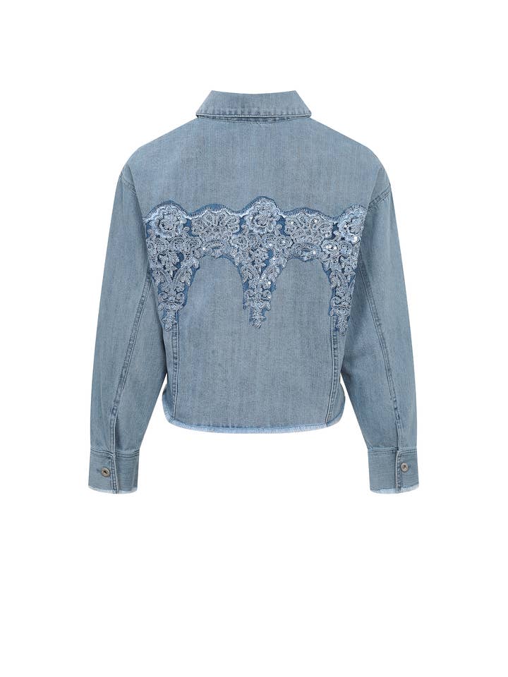 RIVIR – Großhandel Jeansjacke – Damen – Paillettenbesetzte Jeansjacke2