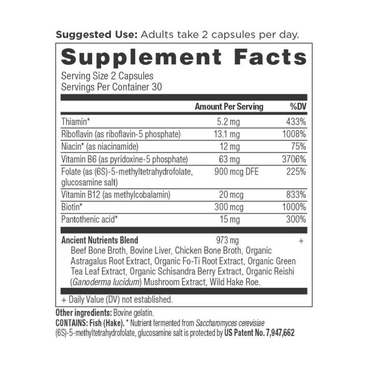 Black Ancient Nutrients Vitamin B Complex | Capsules (60 Capsules) for wholesale on Faire1