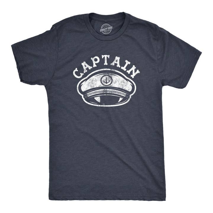 Captain Hat Men's Tshirt Vacation Graphic Tee Western T for wholesale by Crazy Dog T-Shirts