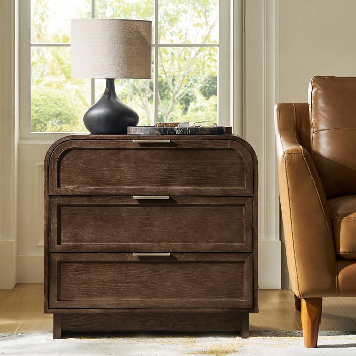 Yanick 3-Drawer Nightstand for wholesale by Karat Home