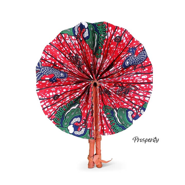 Ti-a Woven Goods - Wholesale Handheld Folding Fan - African Fabric Fan15
