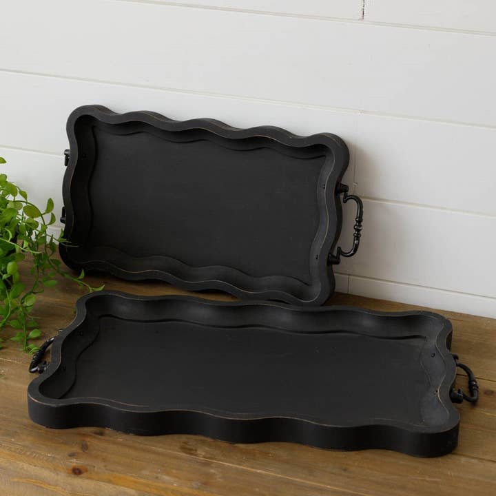 Audrey's Home & Gift - Wholesale Decorative Tray - Trays - Black (Set Of 02)0