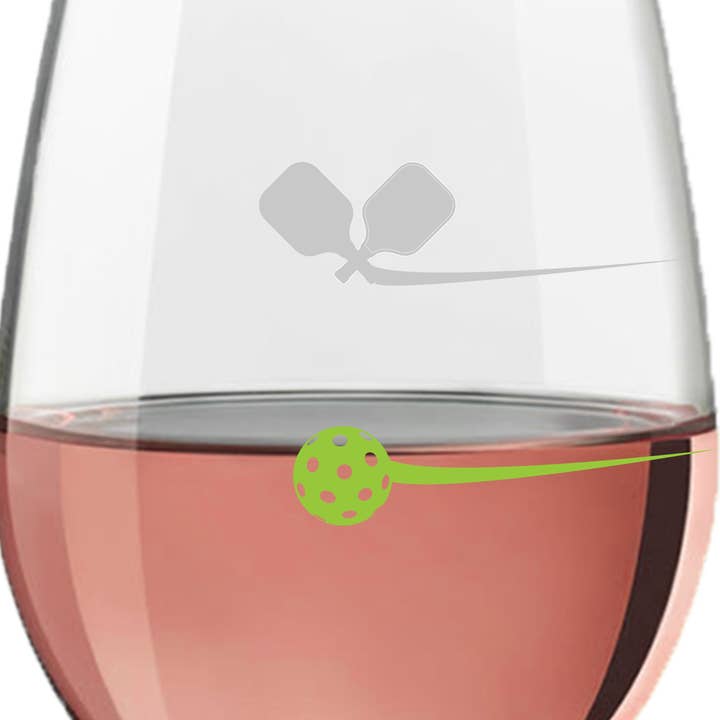 Pourtions Just Right - Wholesale Wine Glass - Pickleball Wine Glass | Stemless | Unique Gift | Pickleball