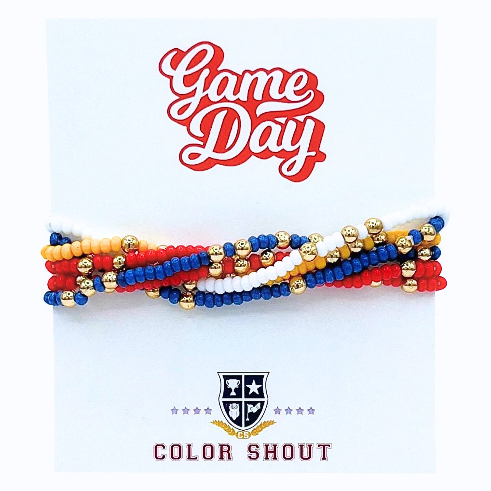 Color Shout - Wholesale Jewelry Set - Game Day Team Colors: Set of 6 Stretch Bracelets28