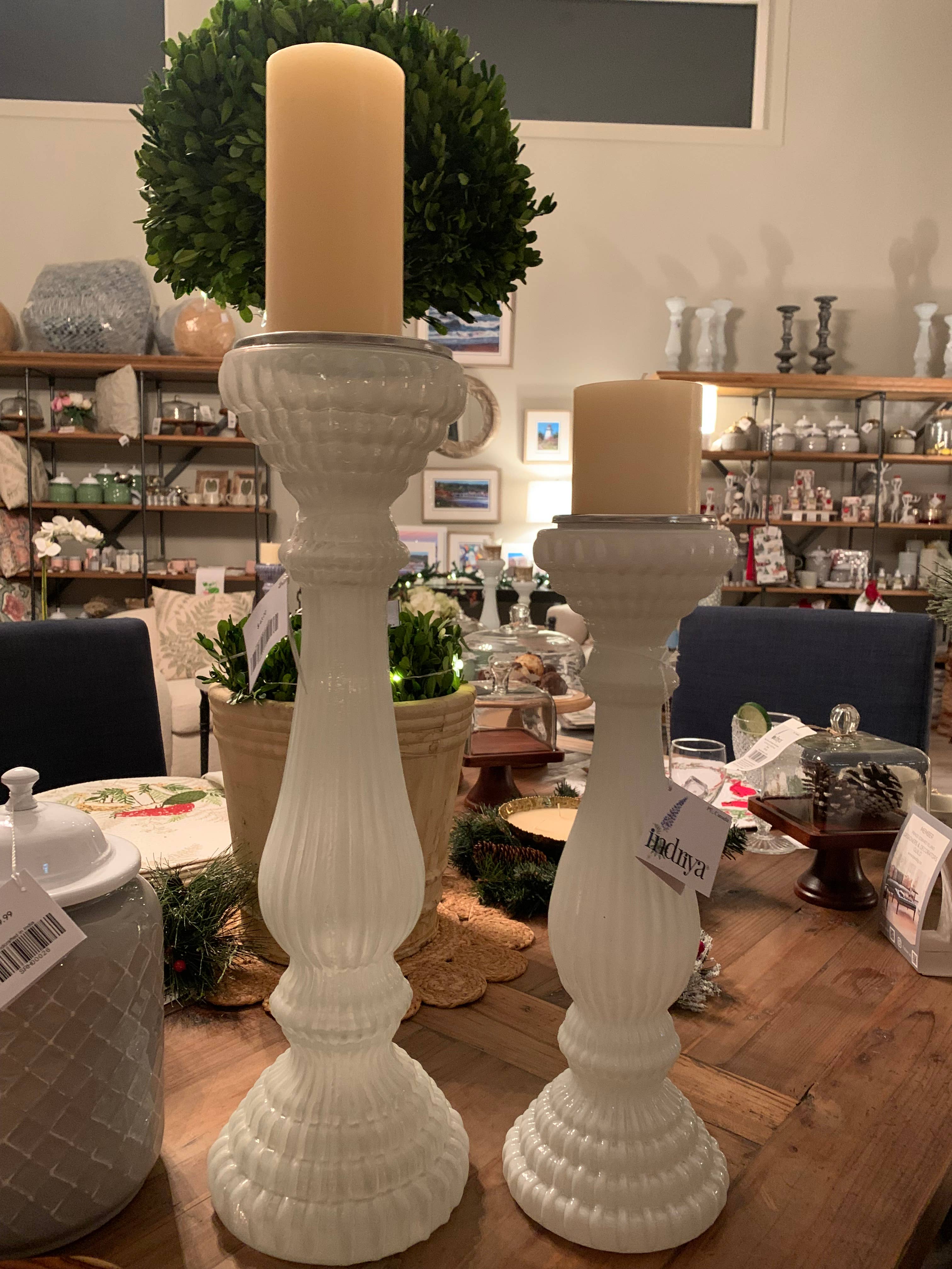 Indriya Home - Wholesale Candle Holder - Mouthblown Recycled Glass Candle Holders-2 sizes 
5