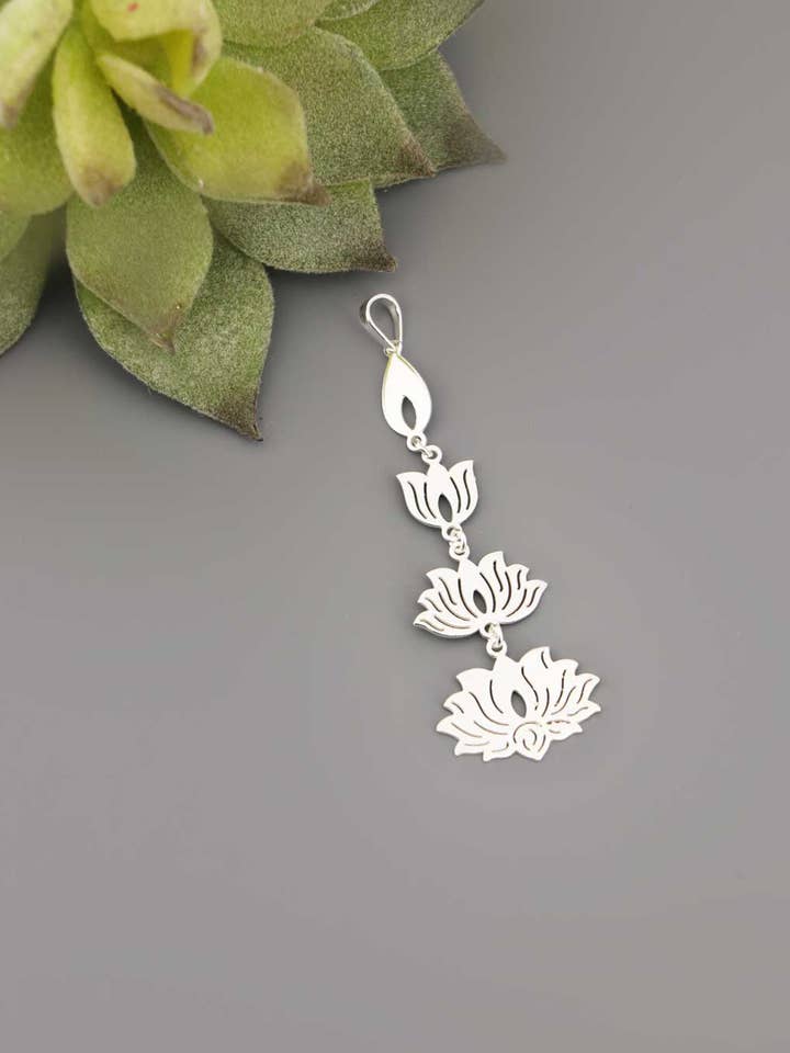 Sterling Silver Lotus Bloom Pendant for wholesale by Culture Spot