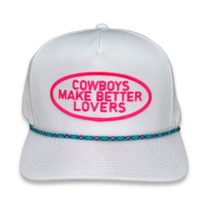 PW Better Lovers Wit Paars Turquoise Touw Snapback Pet voor wholesale door Cactus Alley Hat Co.