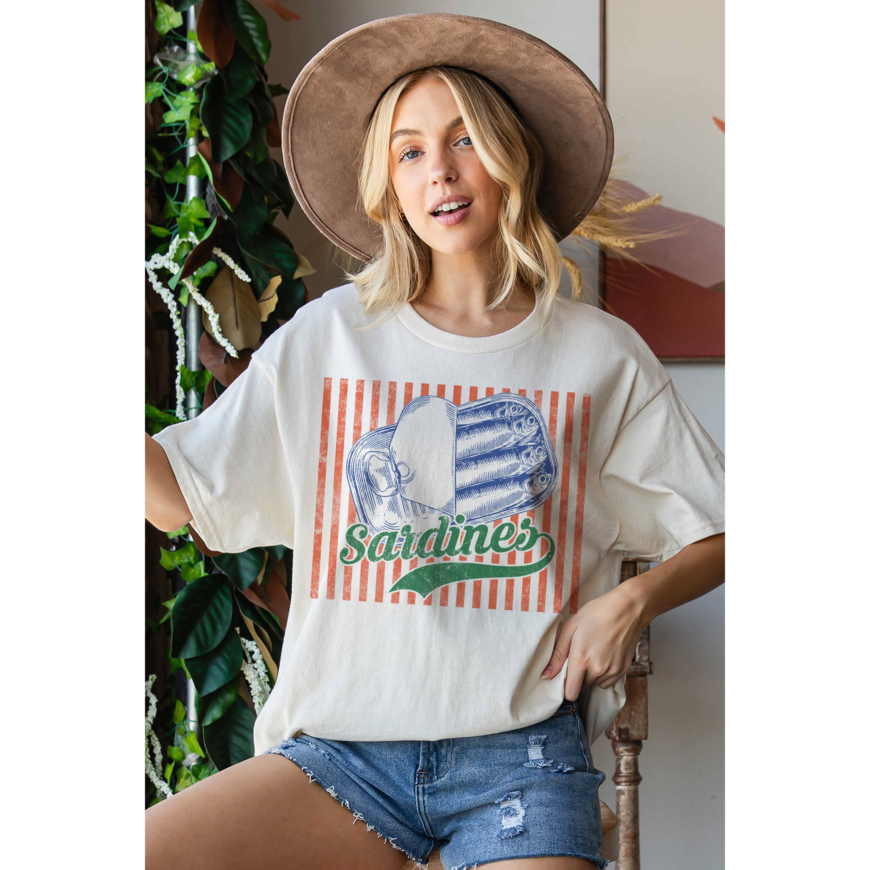 BLUME & CO. – Engroshandel Grafisk t-shirt - Dame – SARDINES Oversized Grafisk T-shirt2