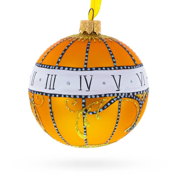 BestPysanky - Wholesale Ornament - 1899 Madonna Lily Clock Royal Glass Ornament,1