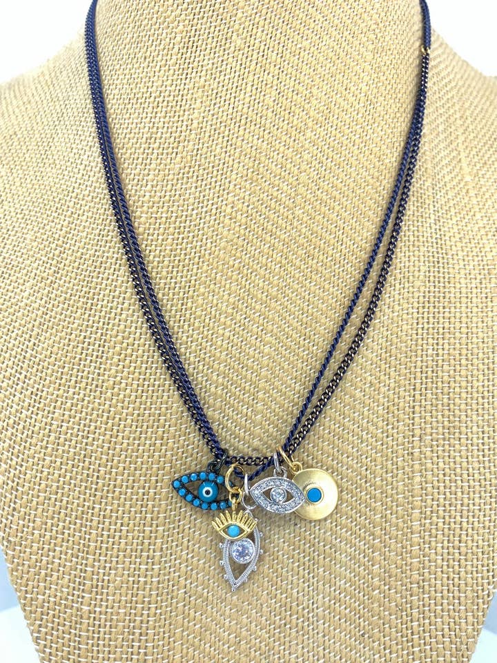 Evil Eye Multi Charm halsband för wholesale av BMR