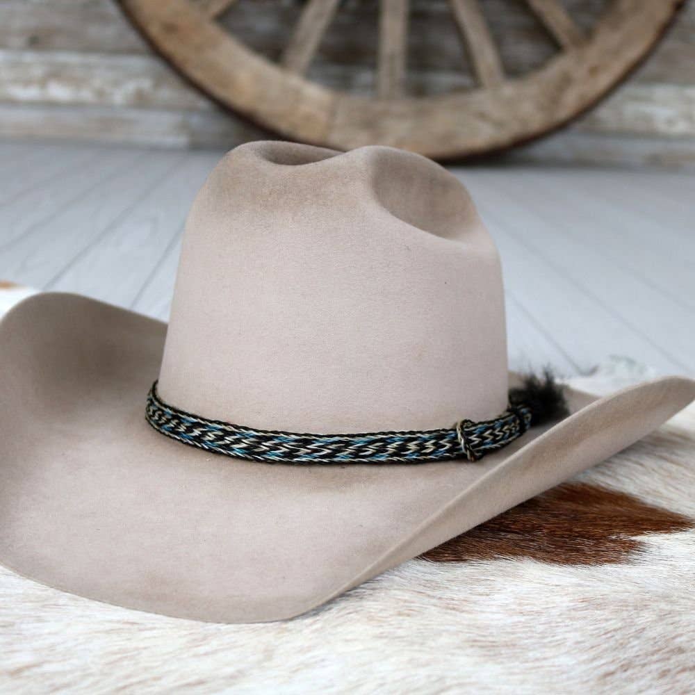 Willow Lane Hat Co. - Wholesale Hat Accessory - Women's - Horsehair Blue Braided Tassel Hat Band - Frost
