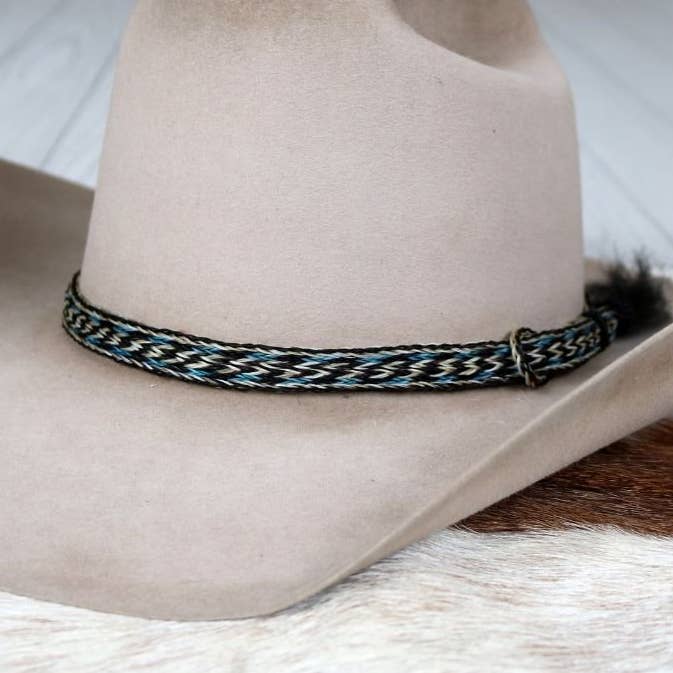 Willow Lane Hat Co. - Wholesale Hat Accessory - Women's - Horsehair Blue Braided Tassel Hat Band - Frost0