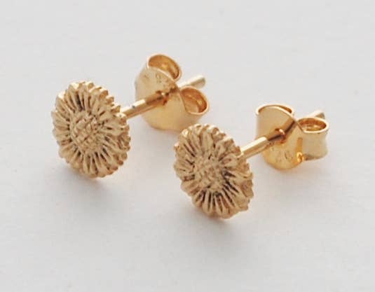 Semaki & Bird - Wholesale Stud/Post Earrings - Sunflower Stud Earrings -  gold  Natural History1