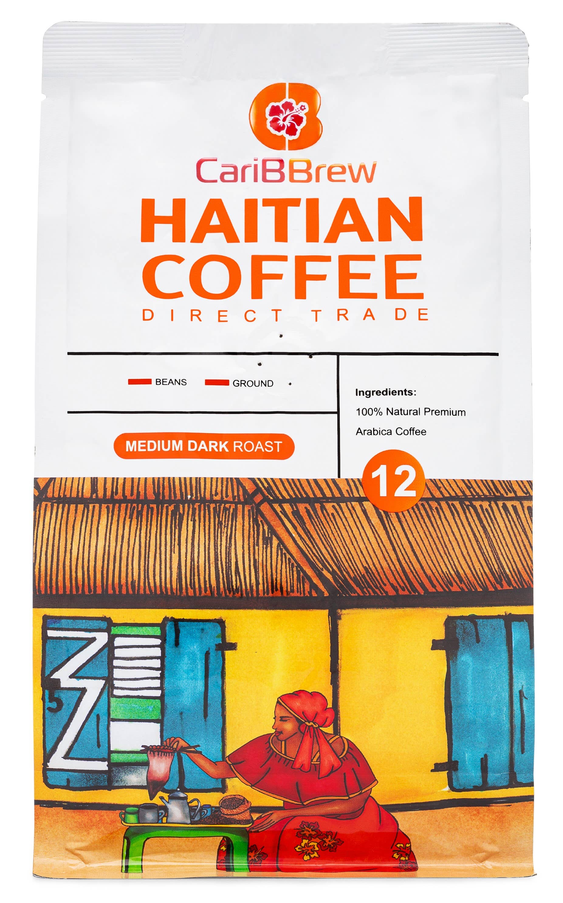 Café moído haitiano premium torrado médio de 12 onças por atacado de Caribbrew