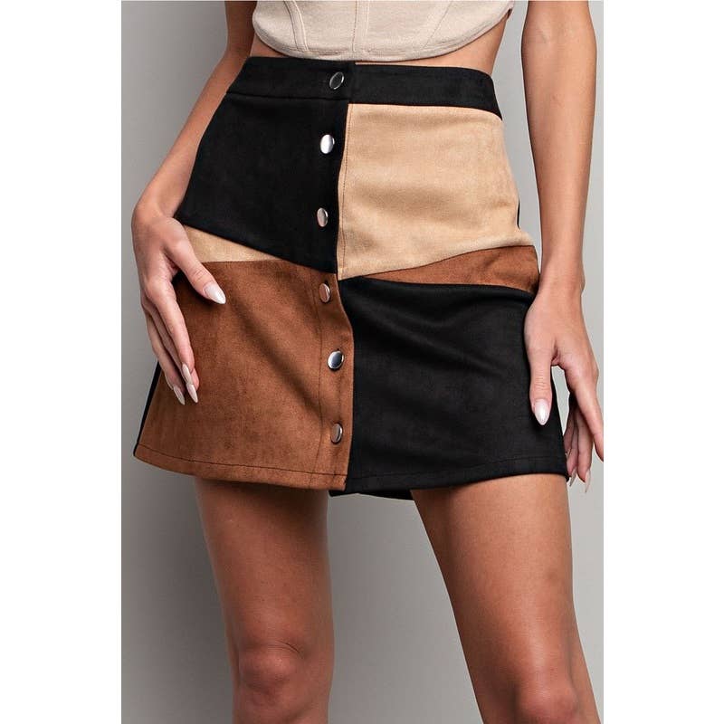 STYLE USA - Wholesale Skirt - Women's - Color block mini skirt0