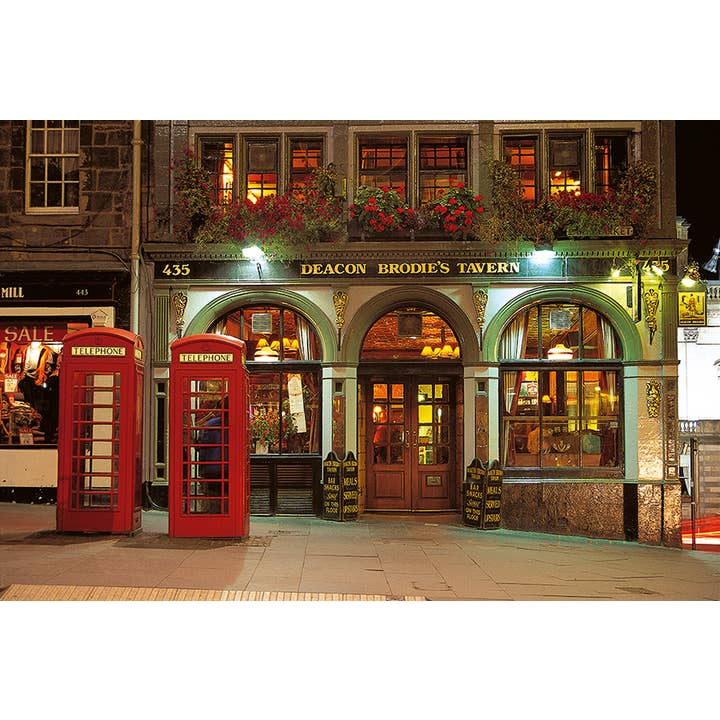 Piccola cartolina da cartolina Deacon Brodie's Tavern on Castlehill per la vendita all'ingrosso da parte di Island Blue Publishing