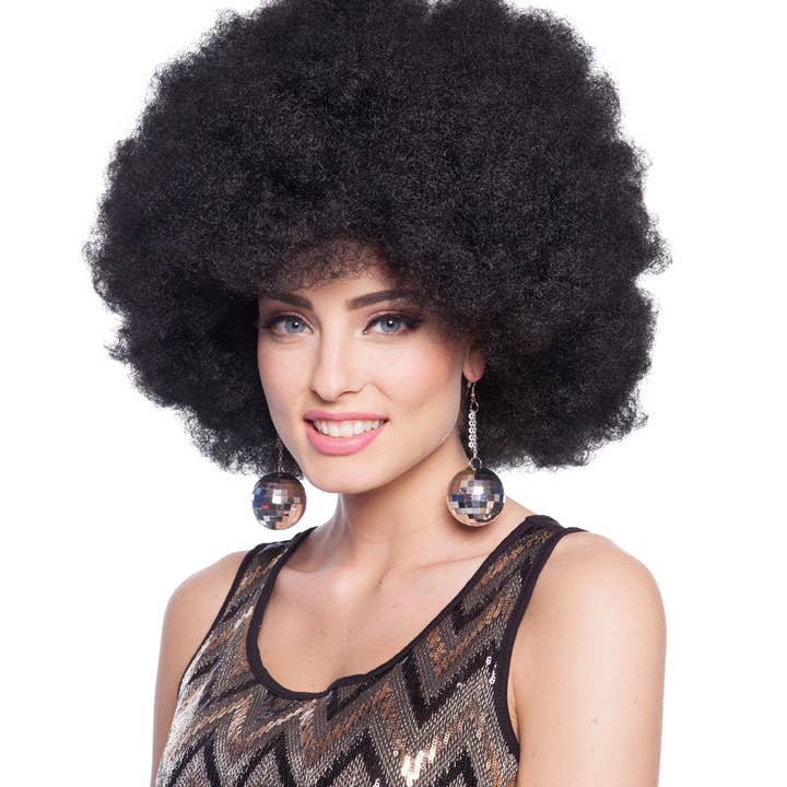 Black Afro Wig XL for wholesale on Faire