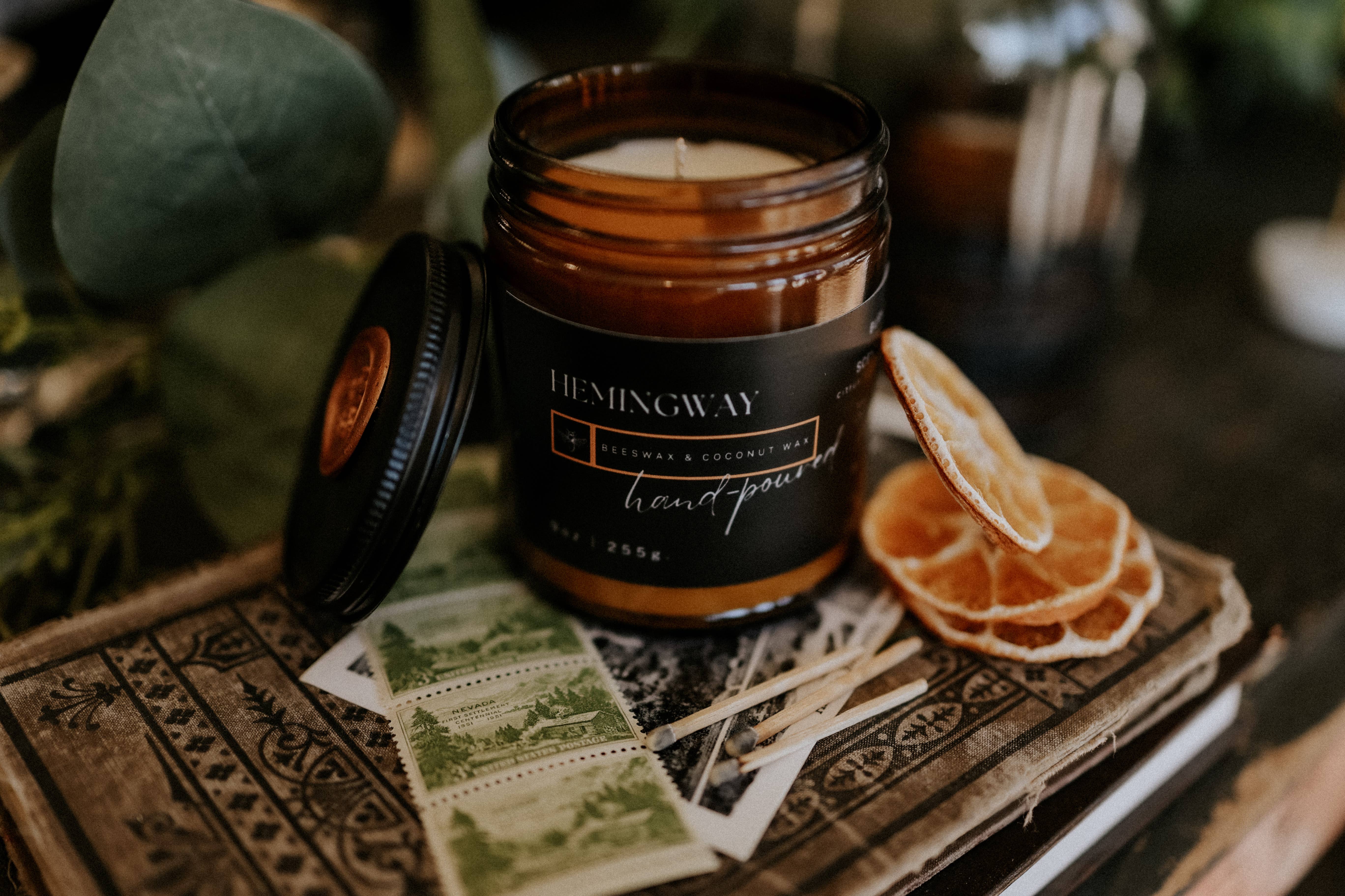 Copper & Wax Co. - Wholesale Jar/Filled Candle - Hemingway Citrus Cigar Smoke Oak Moss Jar Candle1