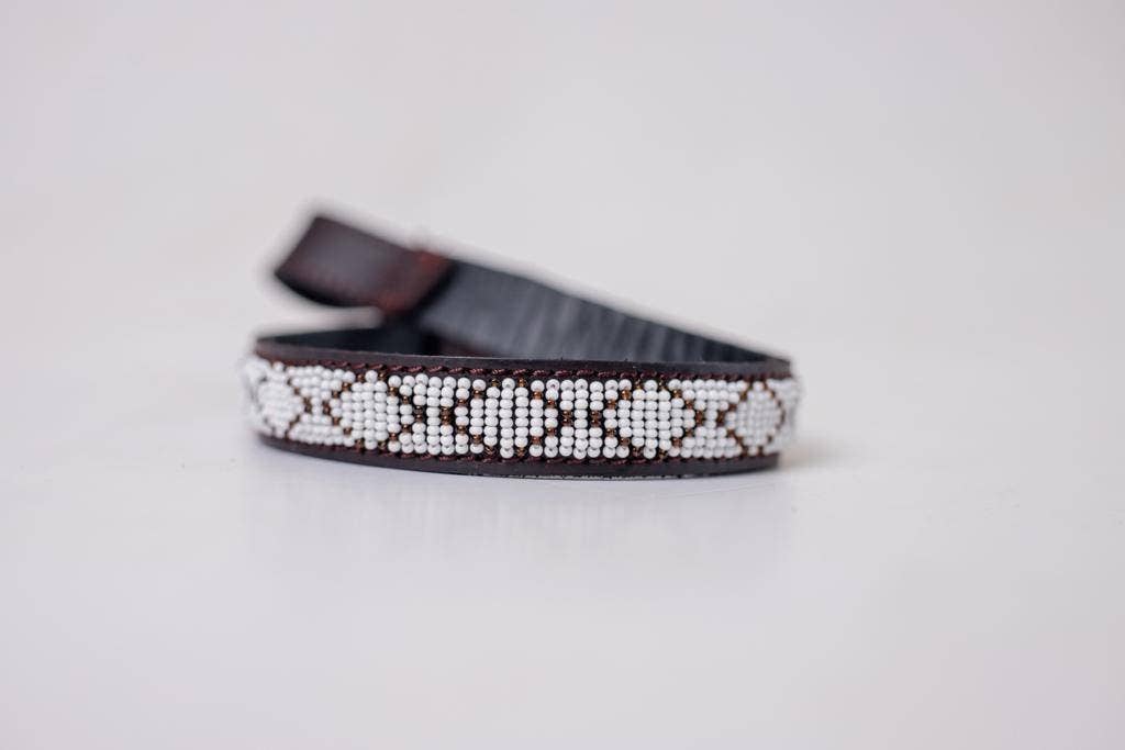 MAASAI CHIEF - Wholesale Pet Collar - Cat/Dog - Browband,Leather beaded Horse Browband, Maasai browband3