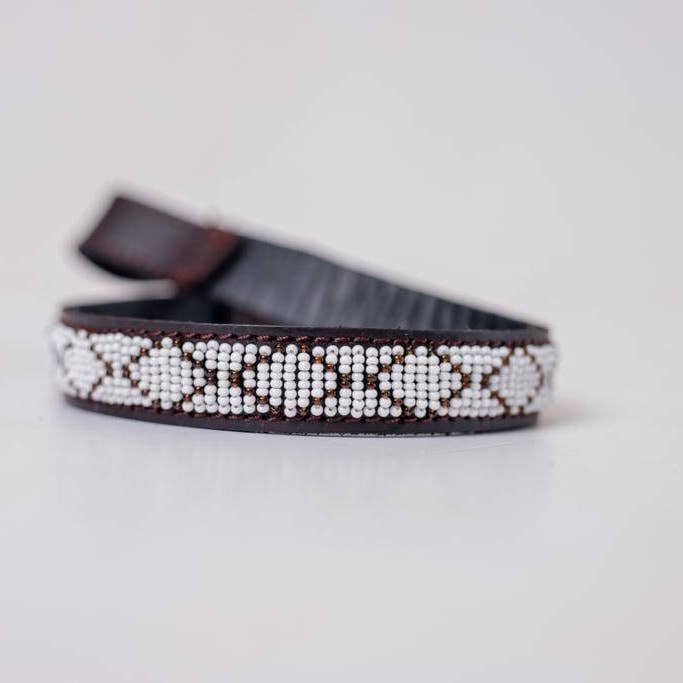 MAASAI CHIEF - Wholesale Pet Collar - Cat/Dog - Browband,Leather beaded Horse Browband, Maasai browband3