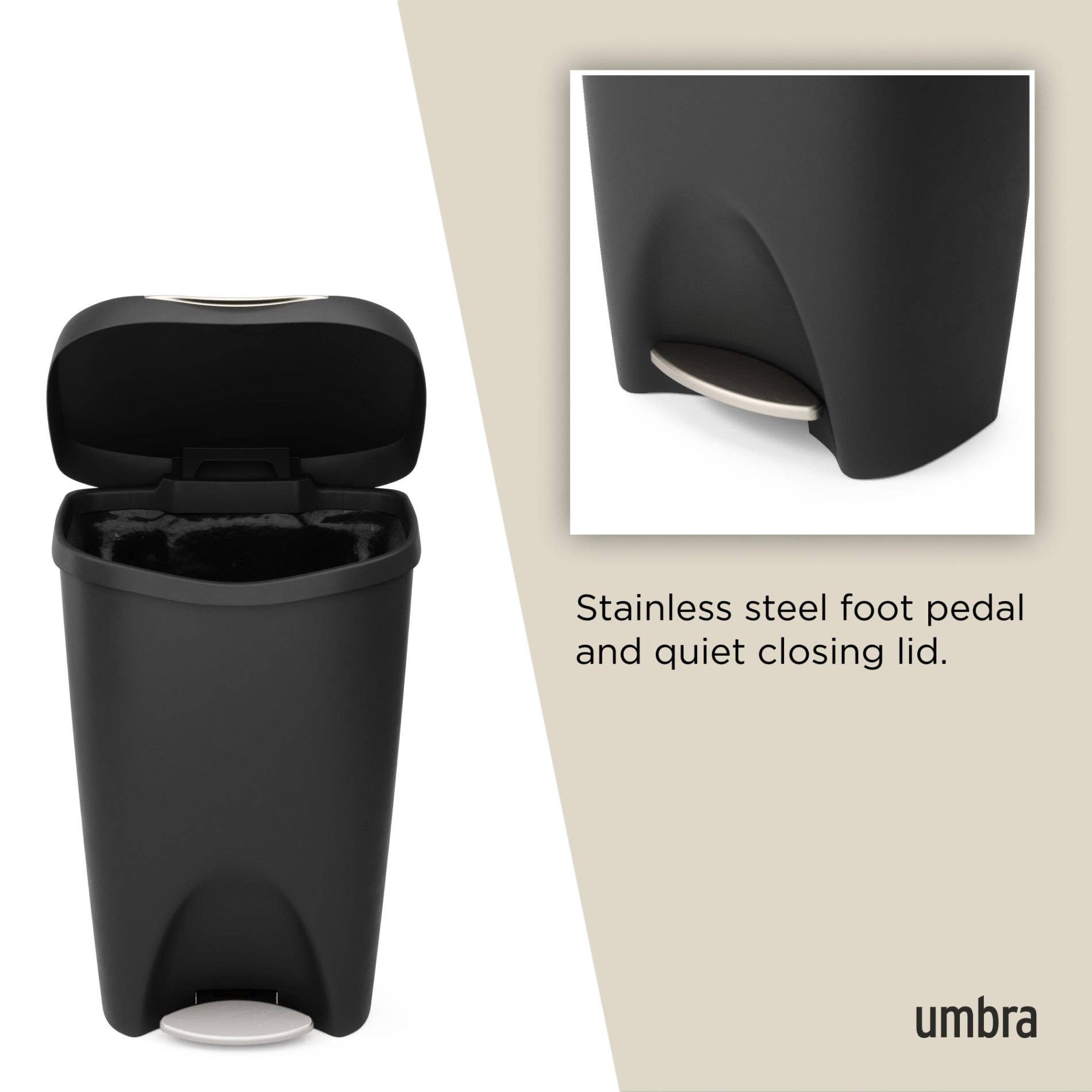 Umbra - Wholesale Trashcan/Trash Bin - Brim Step On Trash Can15