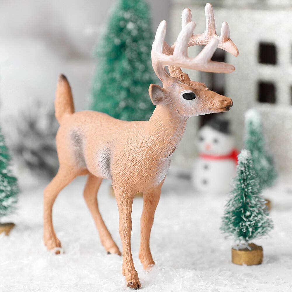 Factory Direct Craft - Vente Décoration de Noël - Figurine de cerf à queue blanche de 4"0