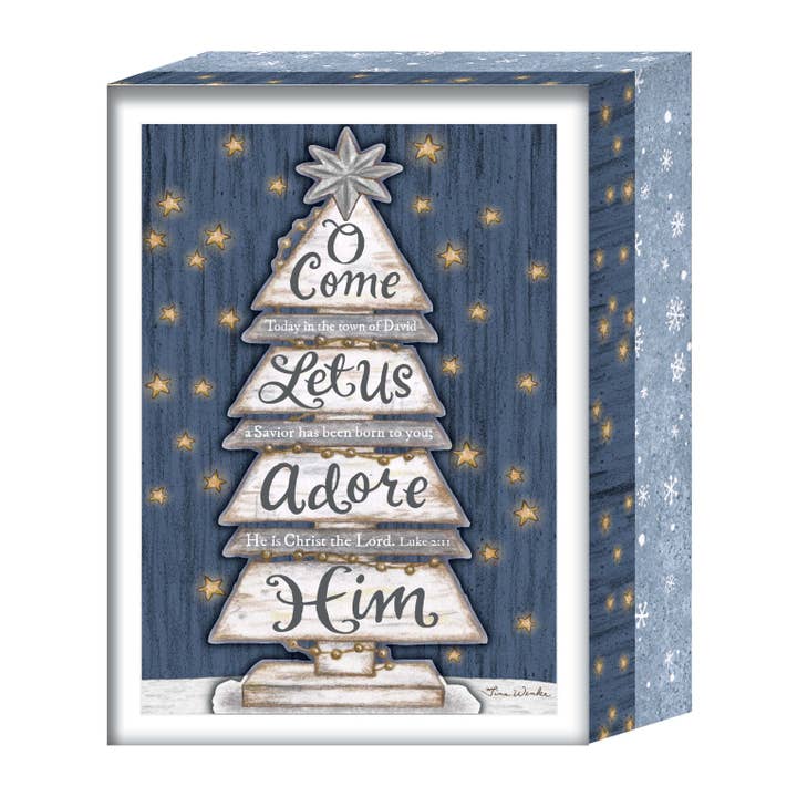 Crown Point Graphics - Vente Cartes de Noël - O Come Let Us Adore Him -15 cartes et enveloppes1