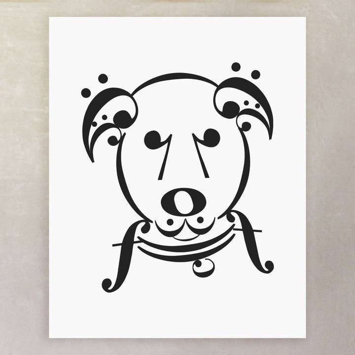 Dog Series : Uke Music Note Art Print pour la vente par Erin Heaton Art
