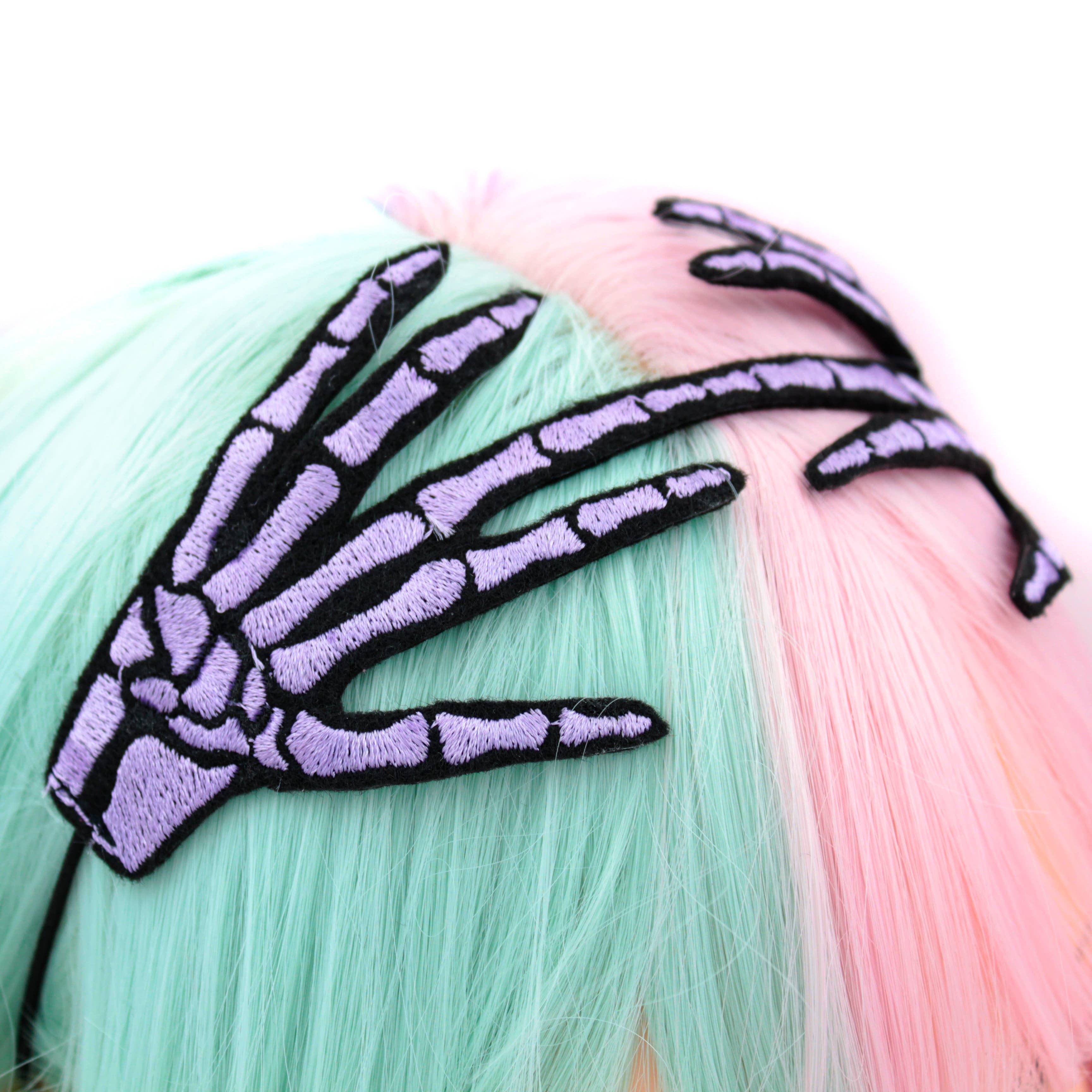 Kawaii Hair Candy - Wholesale Fashion Headband - Women's - Embroidered Skeleton Hand Headband11