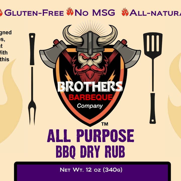 Brothers Barbeque Company - Wholesale Rub - Brothers Barbeque Company's All purpose barbecue dry rub 12 oz