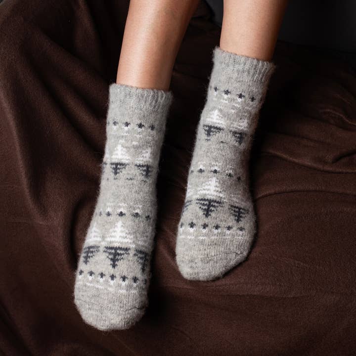 WK Foggy Reflections Merino Wool Crew Socks for wholesale by Siberia Spirit