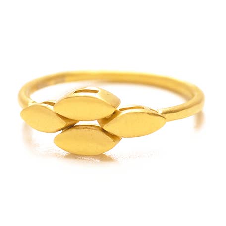 jaren 70 Vintage geïnspireerde sierlijke stapel bladpatroon ring voor wholesale door idiliusjewelry