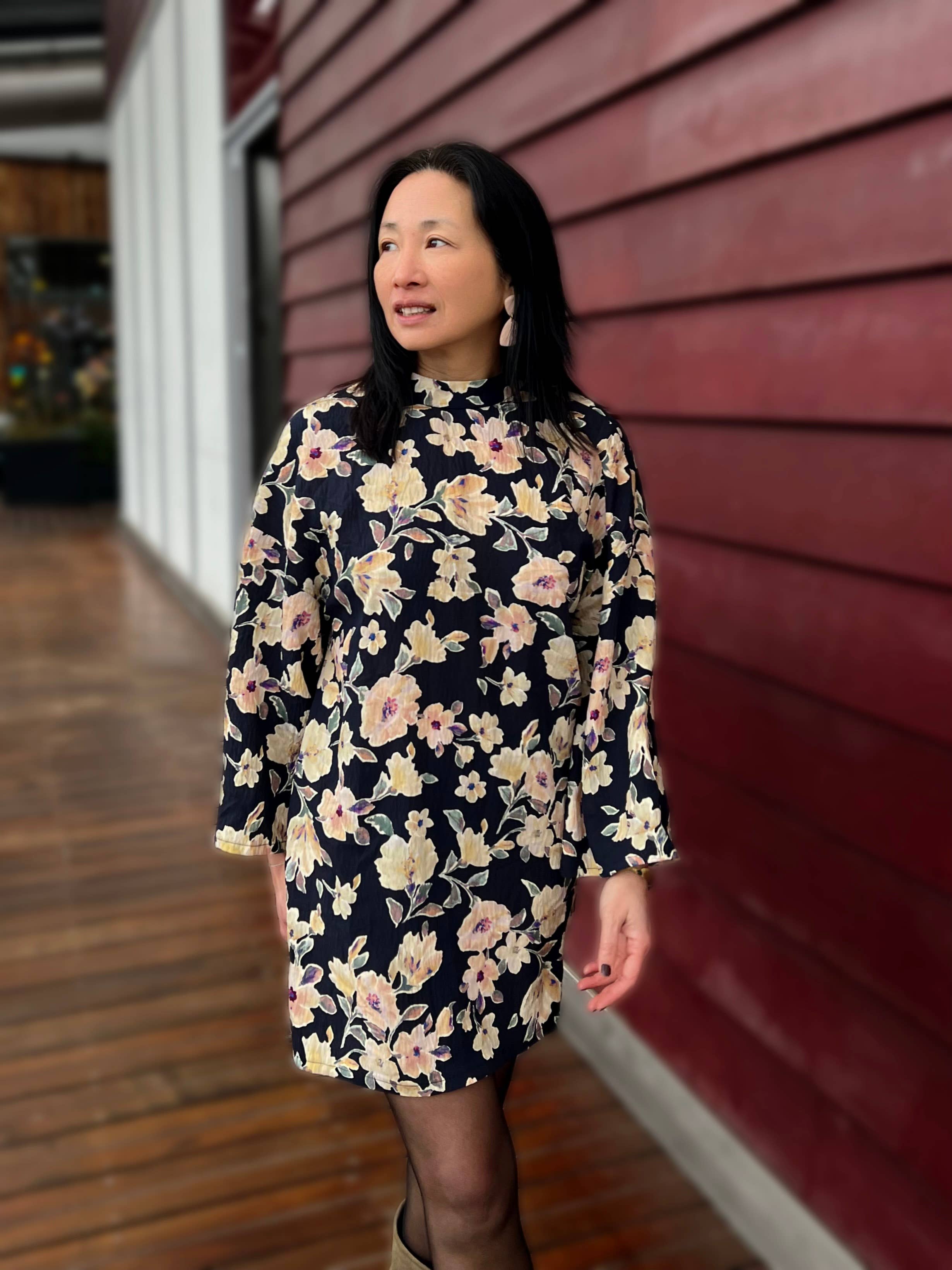 MY DRESS MADE - Wholesale Fabric - Satin and textured viscose fabric CAMELIA - Printed in France