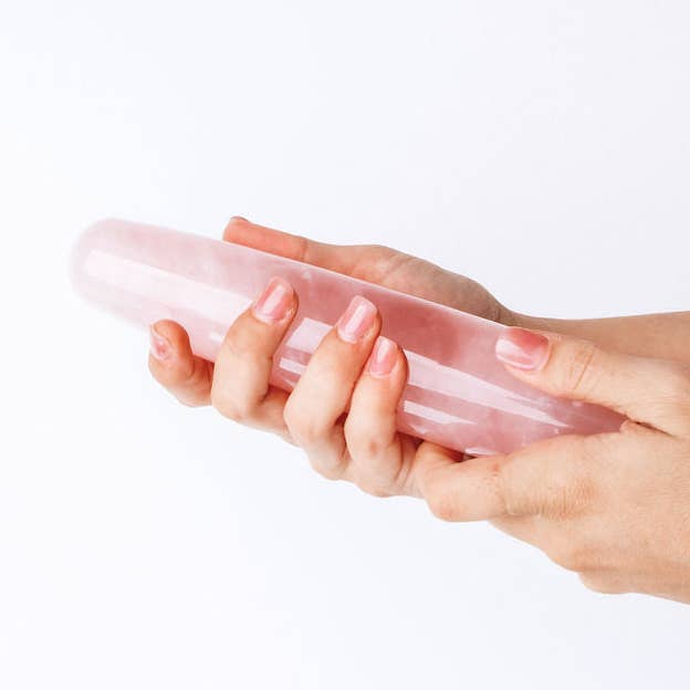 The Rosie 2.0 - Extra Large Rose Quartz Pleasure Wand for wholesale by Yoni Pleasure Palace