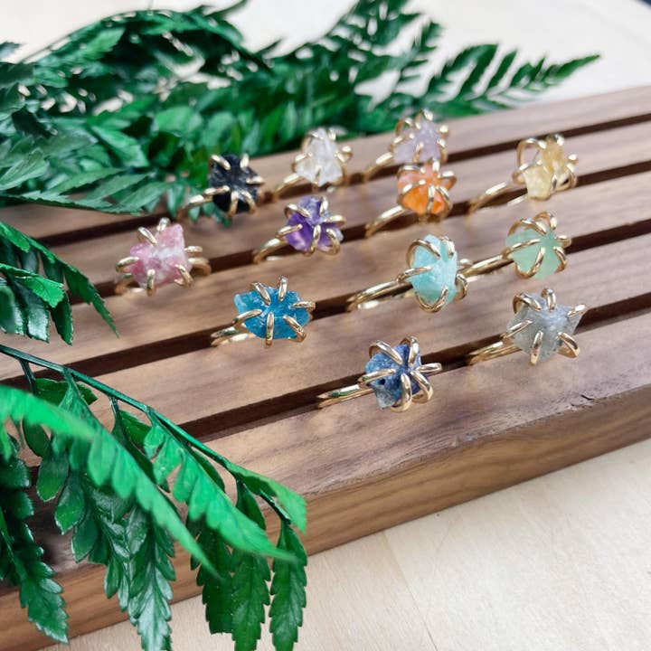 Ewelina Pas Jewelry - Wholesale Single Stone/Solitaire Ring - Gold Rough Nugget Prong Ring7