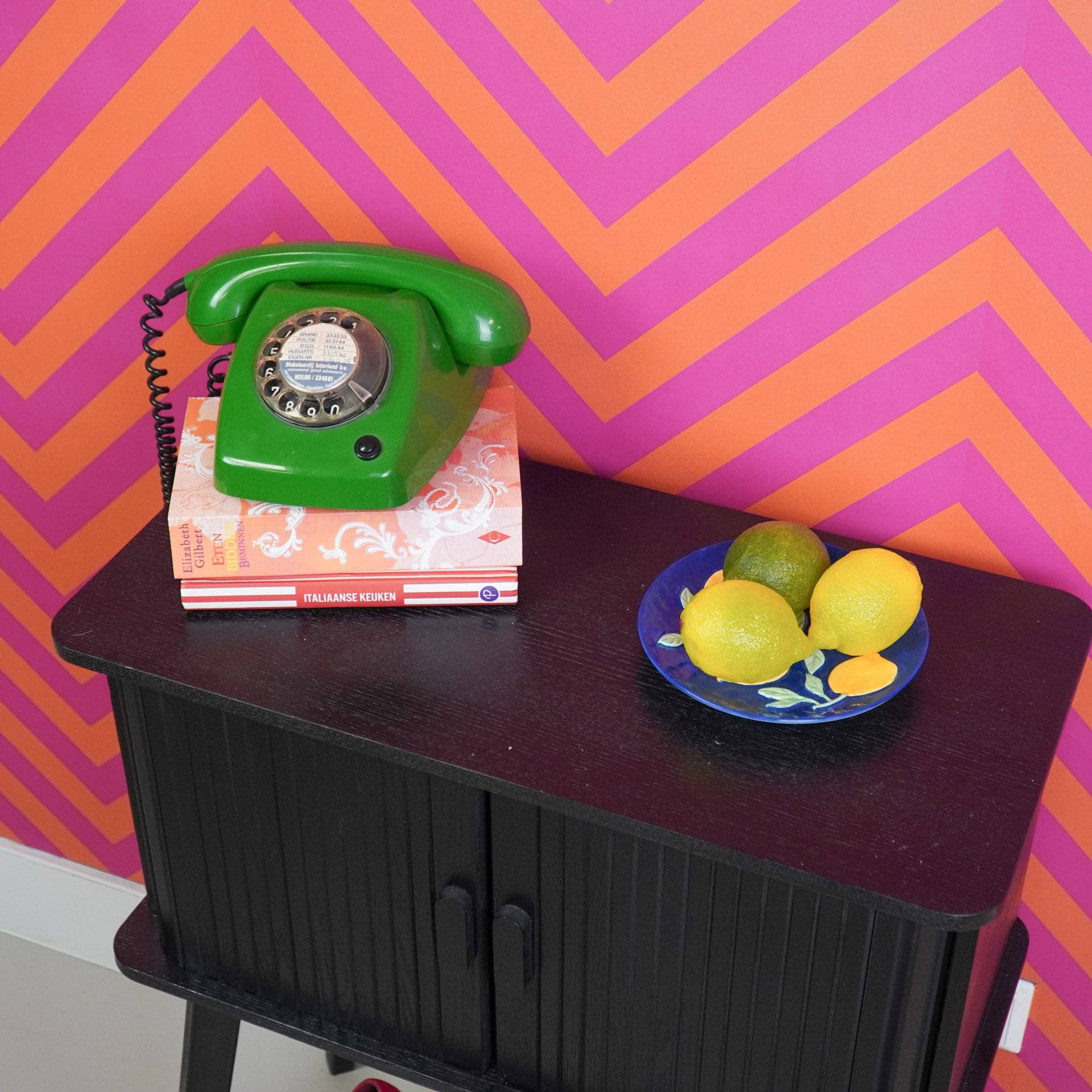 Housevitamin bv - Wholesale Decorative Plate/Dish/Bowl - Deco Plate- Lemons - Blue/Yellow-17,5x17,5x2cm5