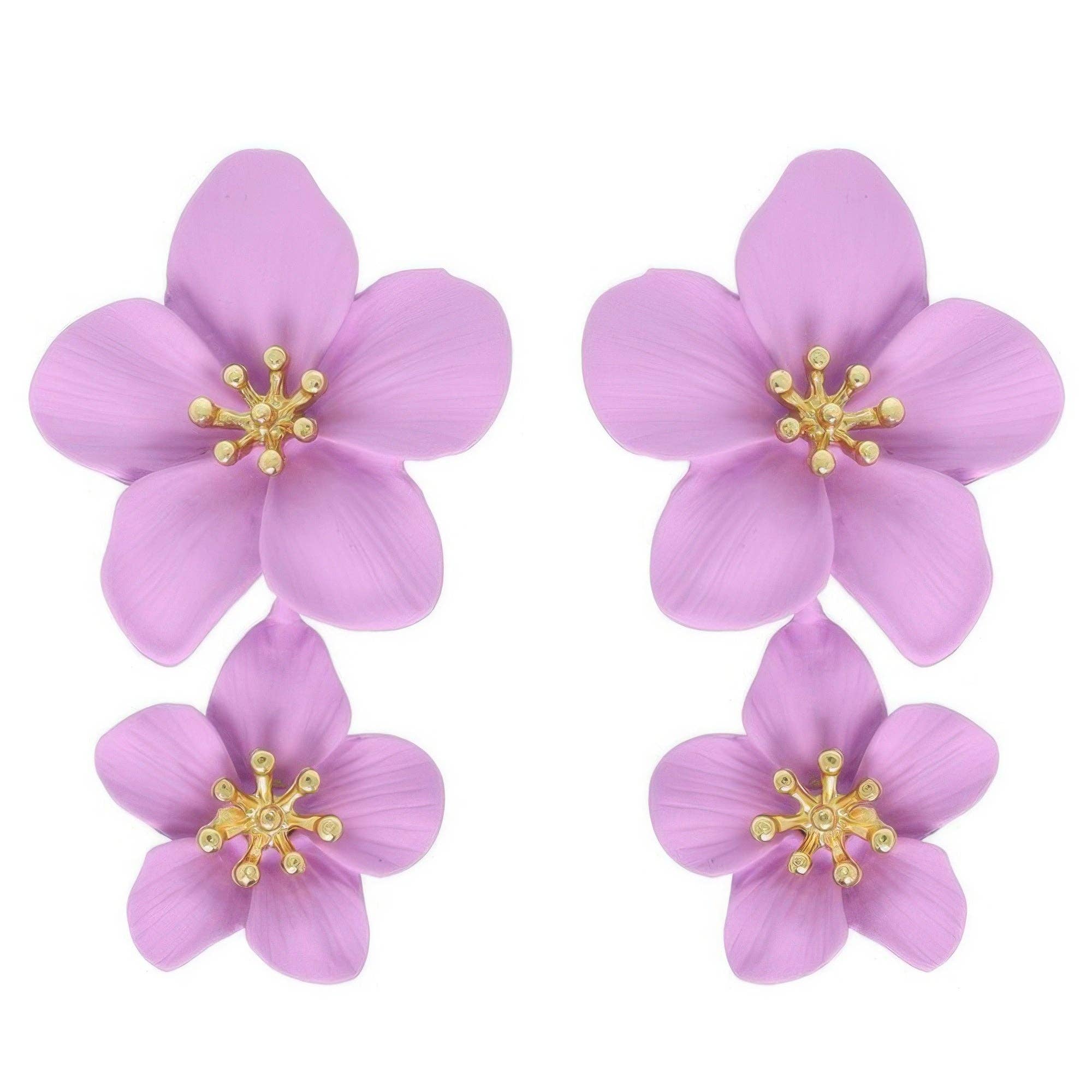 CC Wholesale Clothing - Wholesale Dangle Earrings - Hawaiian Acrylic Flower Post Earrings3