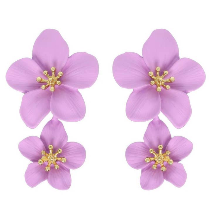 CC Wholesale Clothing - Wholesale Dangle Earrings - Hawaiian Acrylic Flower Post Earrings3